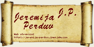 Jeremija Perduv vizit kartica